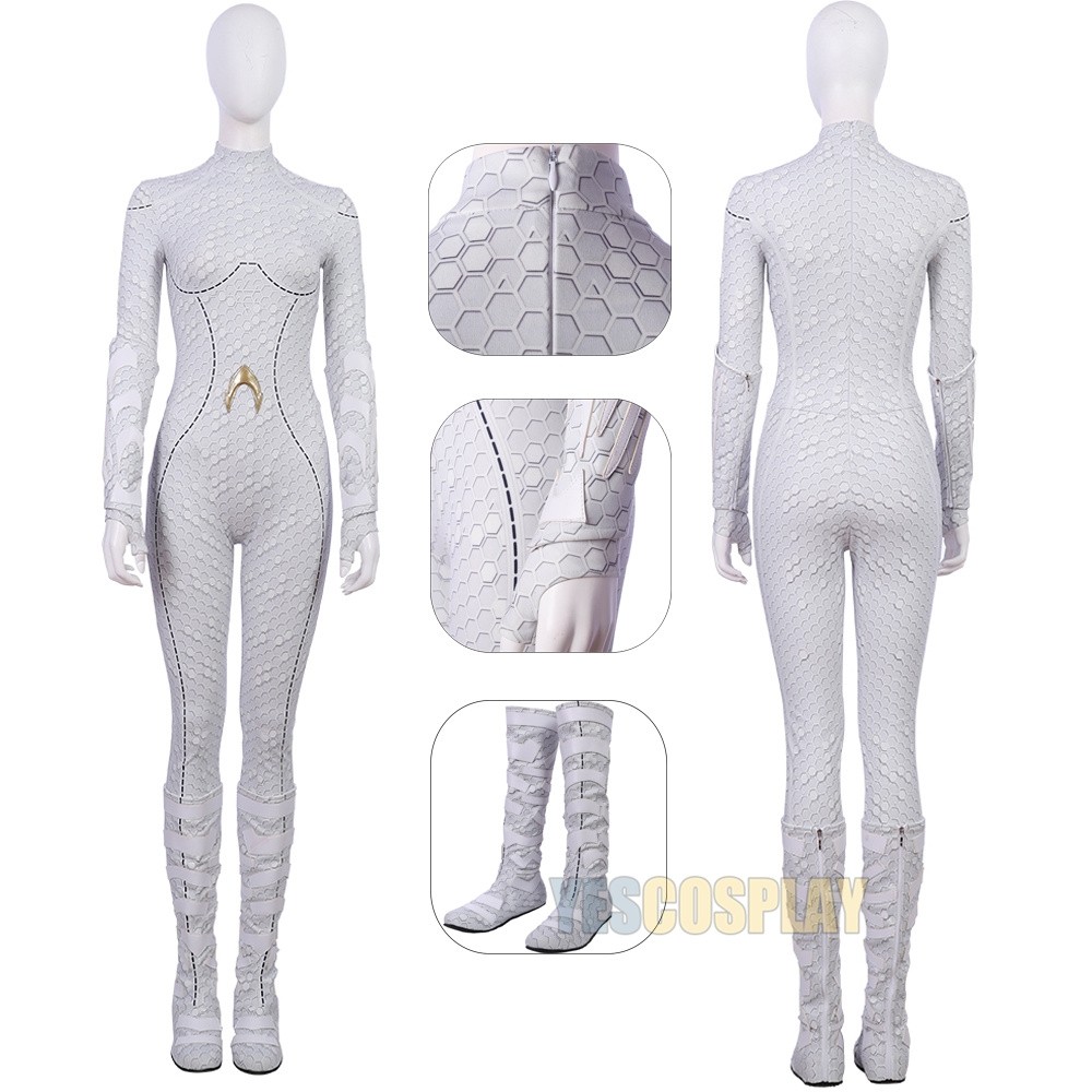 Queen Atlanna White Cosplay Costume 2018 Arthur Curry Suit