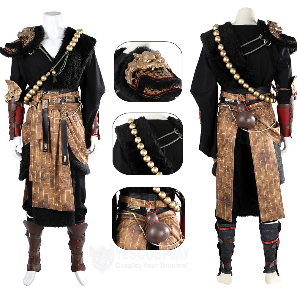 Ebongold Silk Robe Cosplay Costumes Black Myth Wukong Inspired