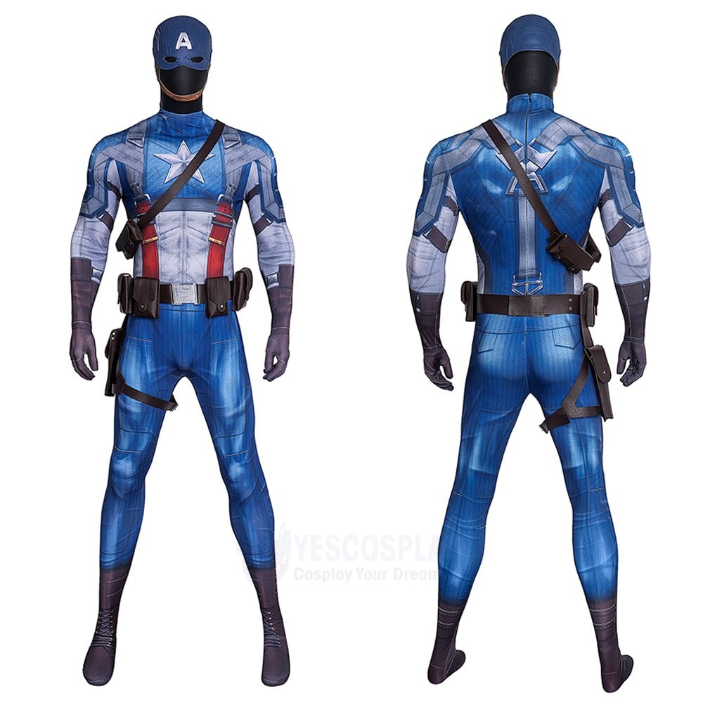 Steve Rogers Cosplay Costumes Captain America The First Avenger 3D JumpSuits