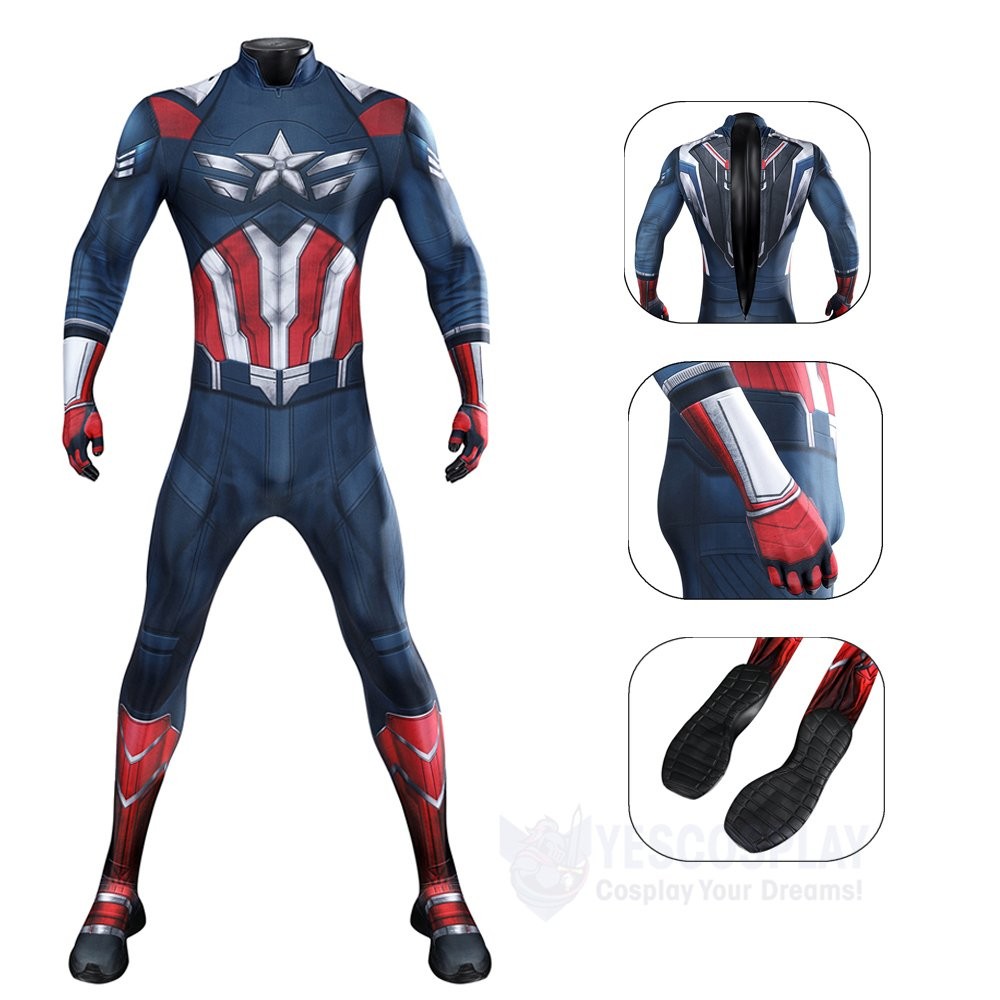 Sam Wilson Captain America Cosplay Costumes Brave New World Superhero Suits