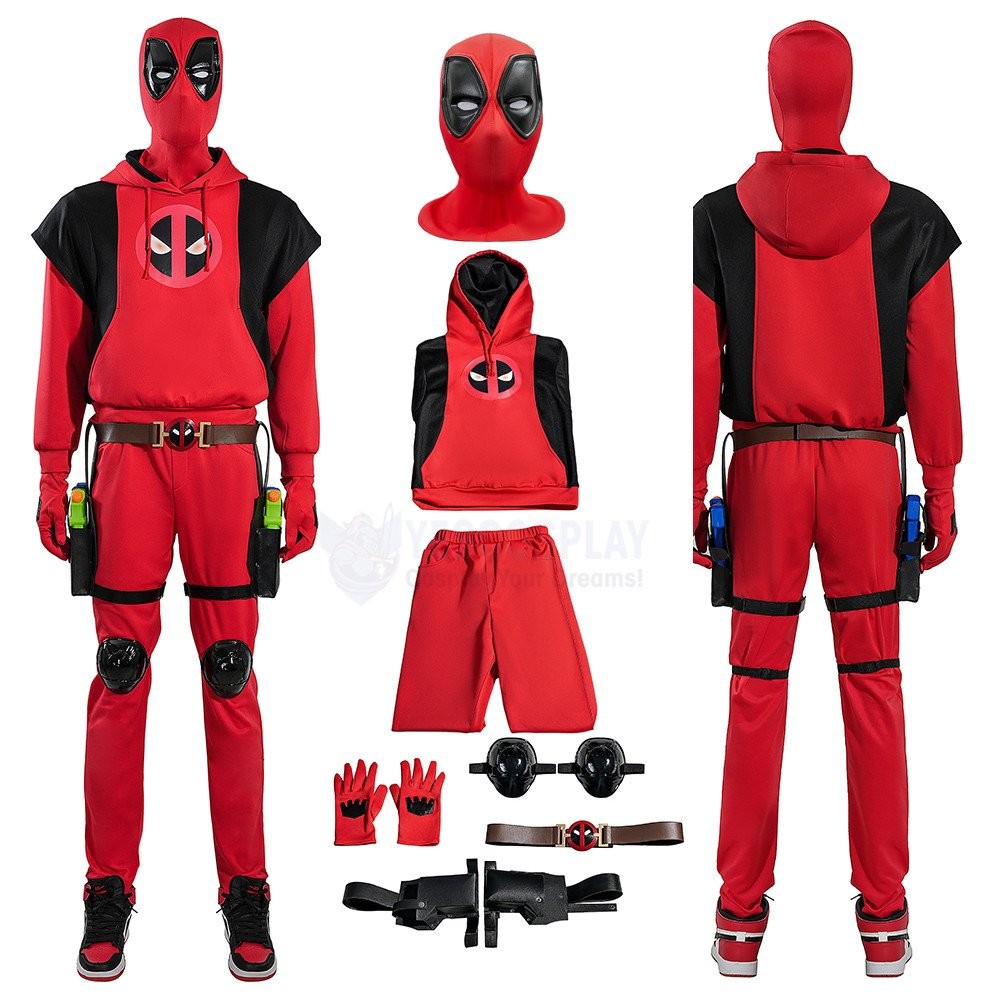 Adult Deadpool Cosplay Costume Deadpool And Wolverine Hoodie Cosplay Suit