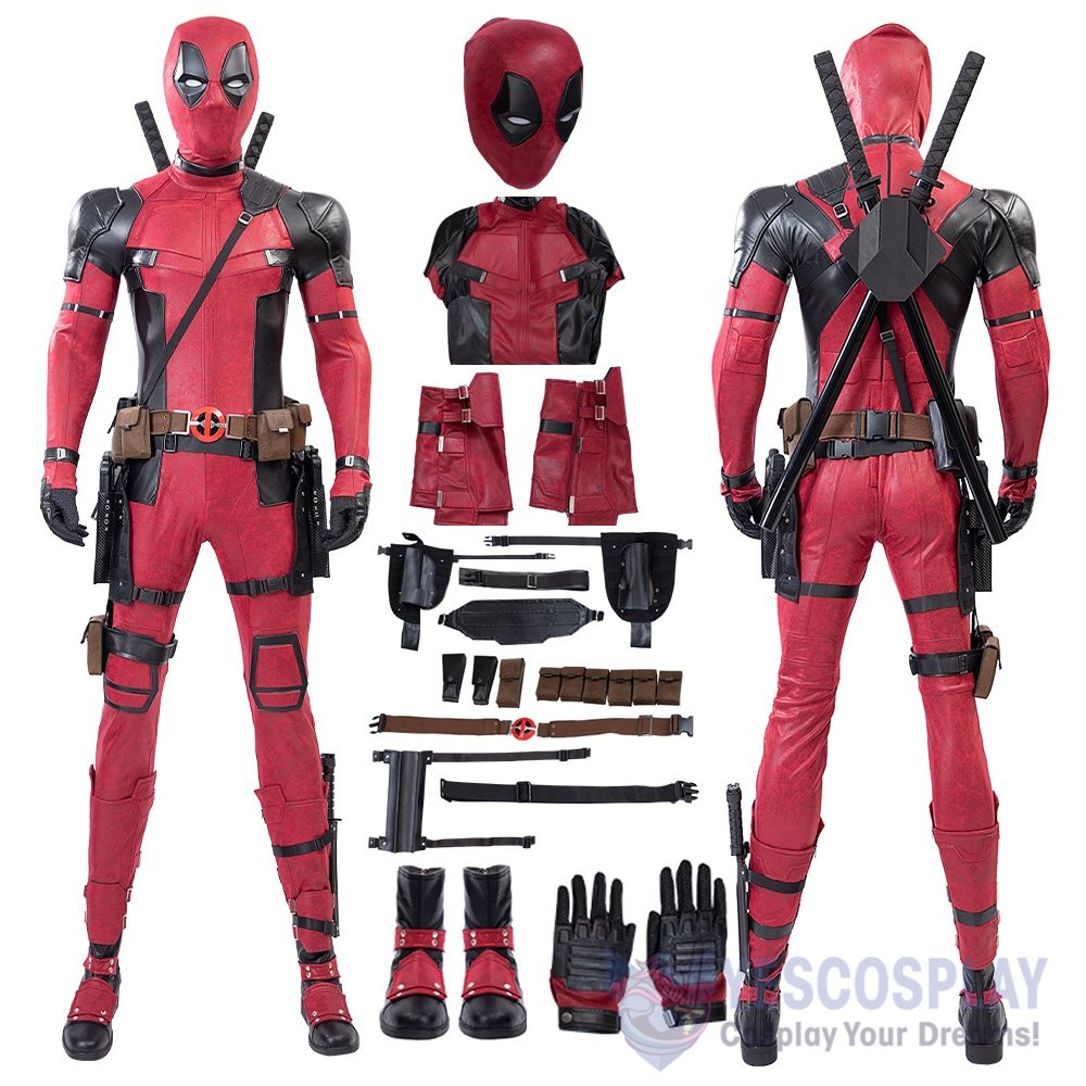 Deadpool 2 Wade Wilson Red Cosplay Costume Suit Premium version