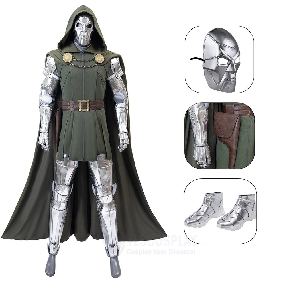 Doctor Doom Cosplay Costumes New Avengers 5 Doomsday Halloween JumpSuits