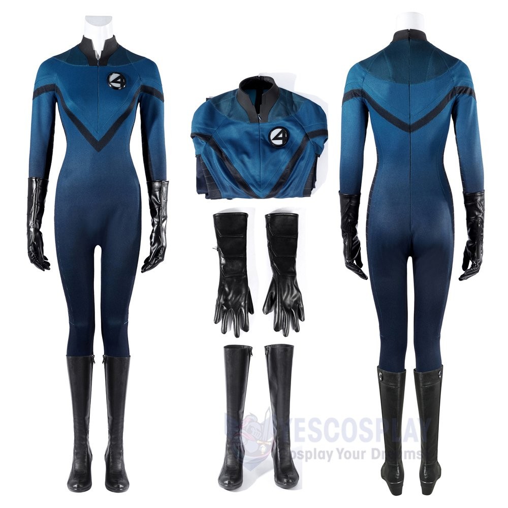 Fantastic Four 2005 Invisible Woman Cosplay Costume Suit