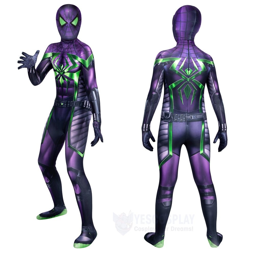 Spider-Man Cosplay Costumes Miles Morales Purple Cosplay Suit