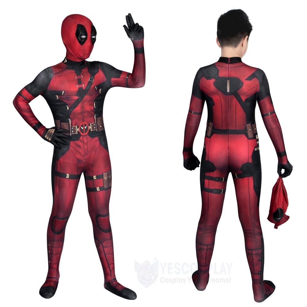 Kids Deadpool 3 Cosplay Costumes Wade Wilson Cosplay Suit