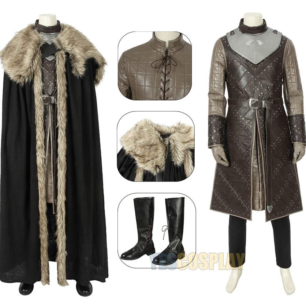 Jon Snow Cosplay Costume S8 King of The North Outfits