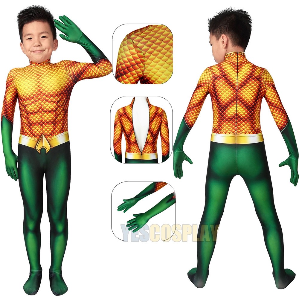 Kids Arthur Curry Costume Arthur Curry Spandex Cosplay Suit