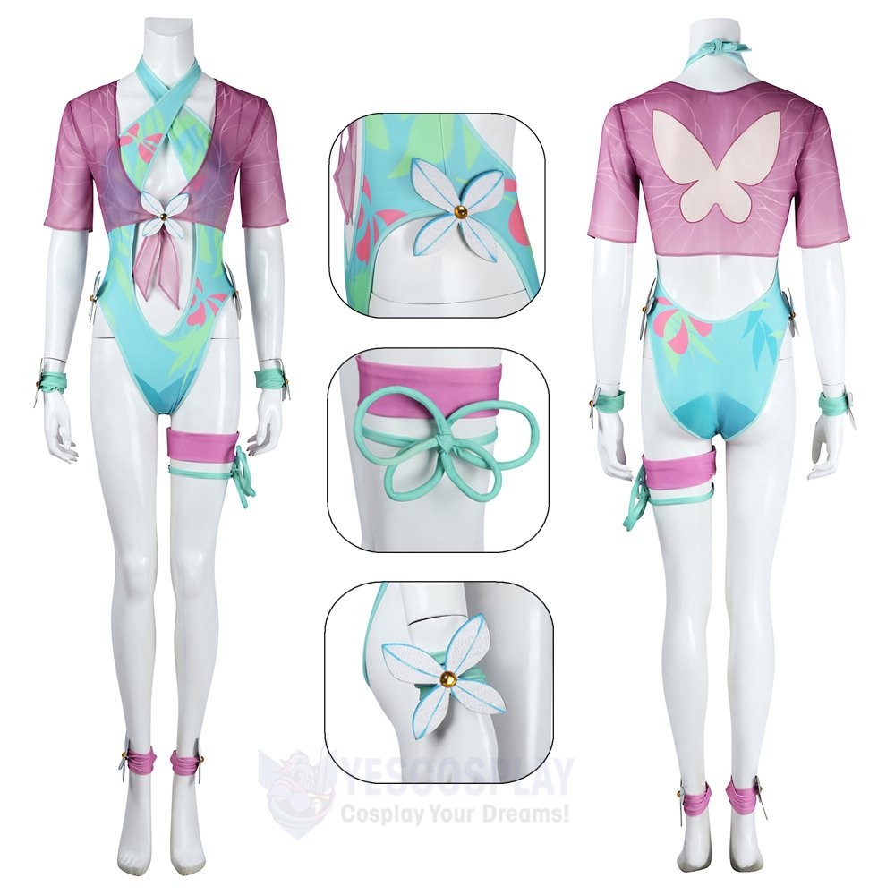 Rivals Psylocke Butterfly Swimsuit Cosplay Costume