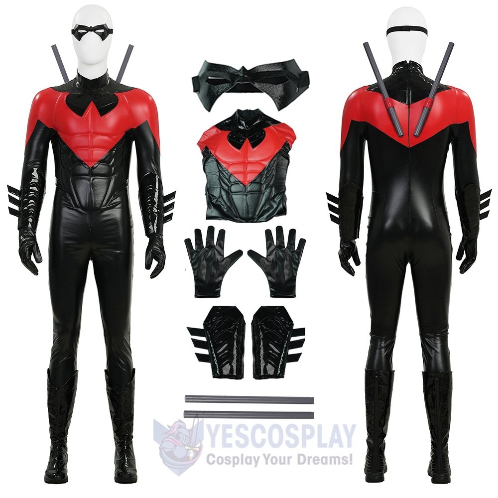 New 52 Dick Grayson Red Cosplay Costume Muscle Version Suit