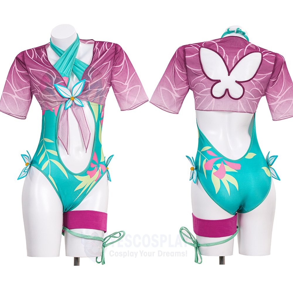 Rivals Psylocke Swimsuit Cosplay Costume Butterfly Style