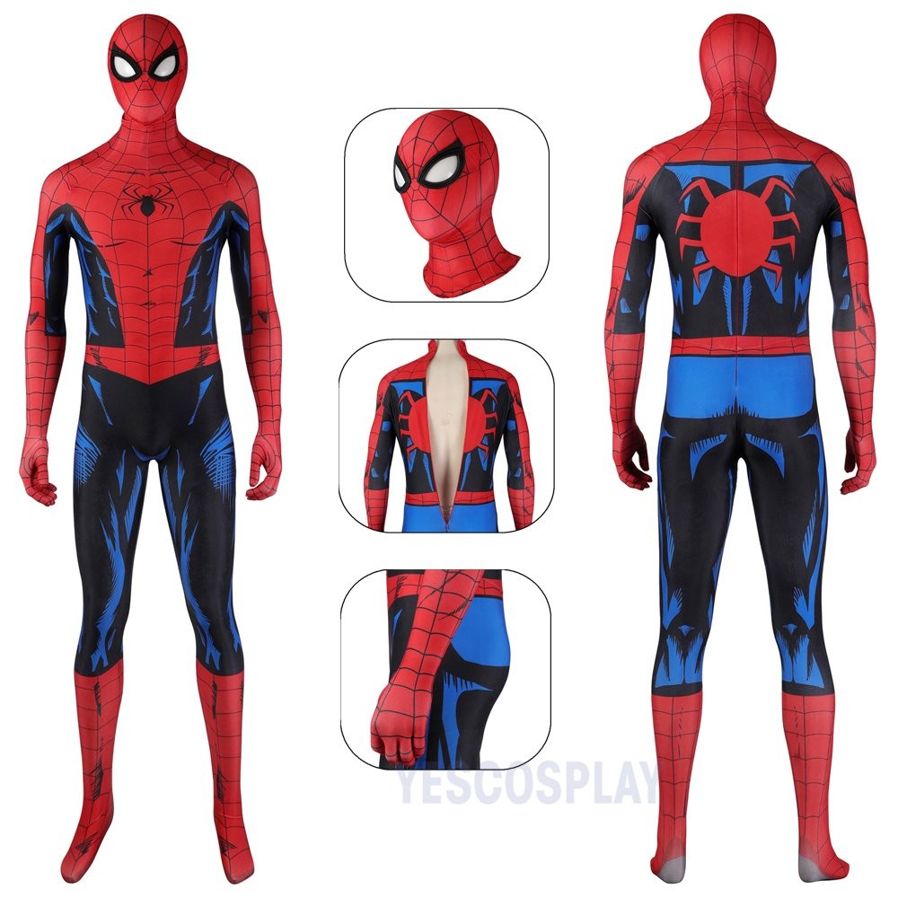 Spider man PS5 Vintage Comic Book Cosplay Costumes HQ Halloween Suit