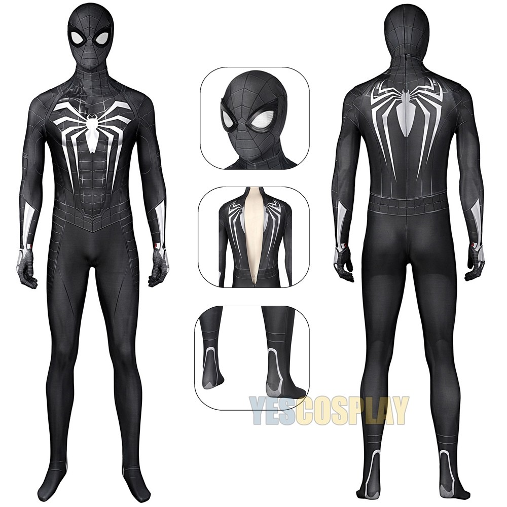 Spiderman Symbiote Black Costume Spider Man Miles Morales PS5 Suit