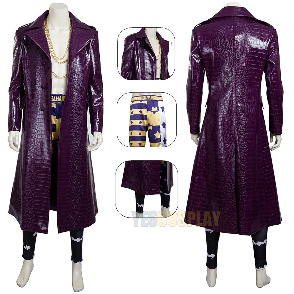 Jack Napier Cosplay Costume Squad of Suicide Jared Leto Cosplay Long Jacket