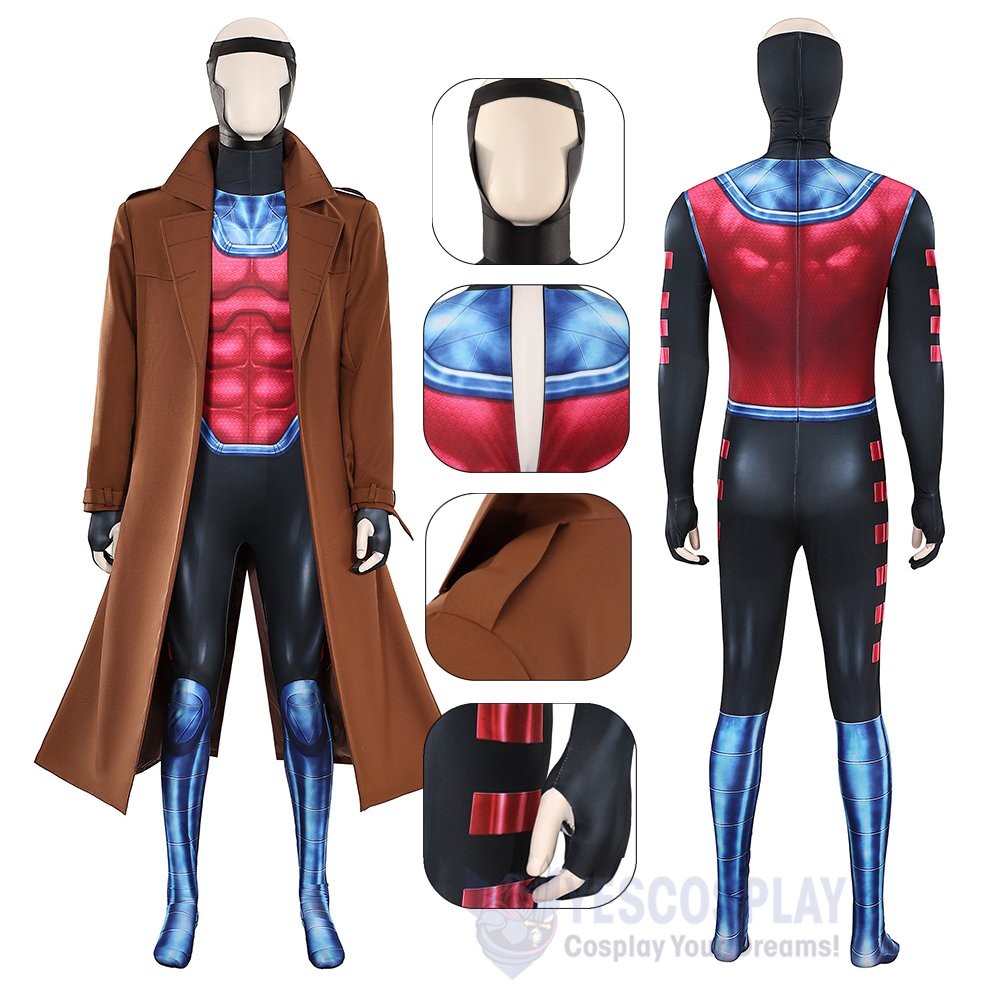 X-Men 97 Gambit Cosplay Costume Adult Halloween Suit