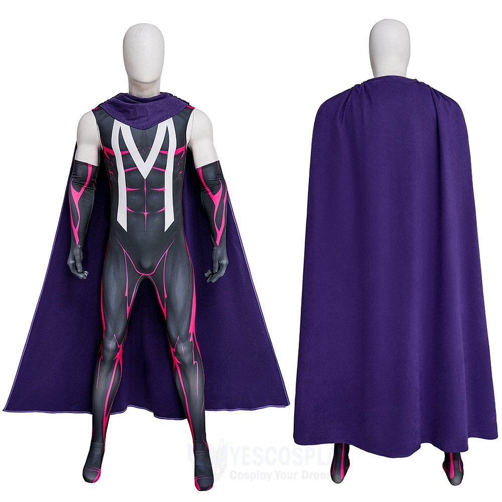 Magneto Cosplay Costumes X-Men 97 Halloween Cloak and JumpSuits with Scarf