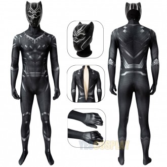 Black Panther Cosplay Costume T'challa Black Panther 3D Printed Cosplay Suit