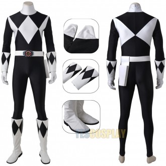 Black Ranger Costumes Mighty Morphin Power Rangers Zachary Taylor Cosplay Suit