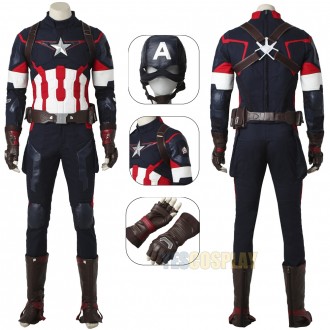 Captain America Costume Age of Ultron Classic Cosplay Suit