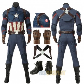 Captain America Costume Avengers Endgame Steven Rogers Cosplay Suit