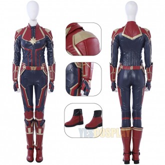 Captain Marvel Costume Carol Danvers Red Cosplay Suits
