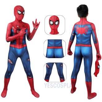 Kids Spider-man PS5 Damaged Edition Peter Parker Cosplay Costumes