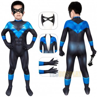 Kids Dick Grayson Costumes Under The Hood Suit For Children