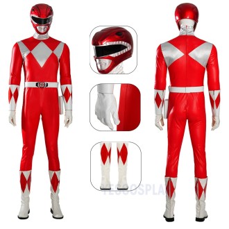 Red Power Rangers Cosplay Costumes Jason Lee Scott Cosplay Suits