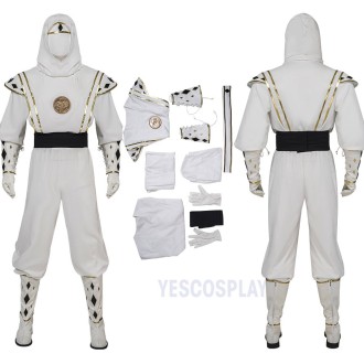 Power Rangers Mighty Morphin Tommy Oliver White Cosplay Costumes