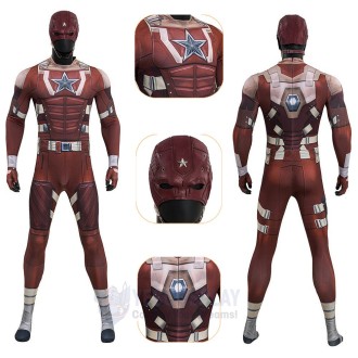 Thunderbolts Red Guardian Cosplay Bodysuit Adult Halloween Jumpsuit