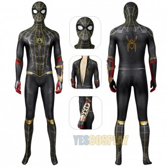 Spider-man No Way Home Cosplay Costume Black Gold Cosplay Suit