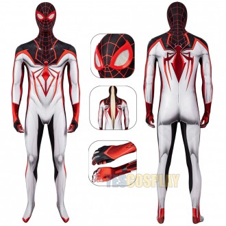 Spider-man  White Tracksuit The Latest Spiderman Miles Morales Cosplay Costume