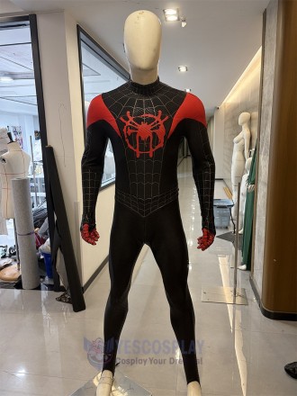 Miles Morales Spider-Man Spider-Verse Black Red Cosplay Costume