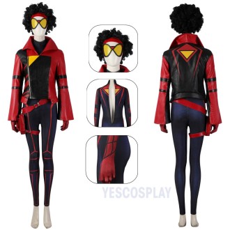 Across The Spider-Verse Spider-Woman Jessica Drew Cosplay Costumes Deluxe Suit