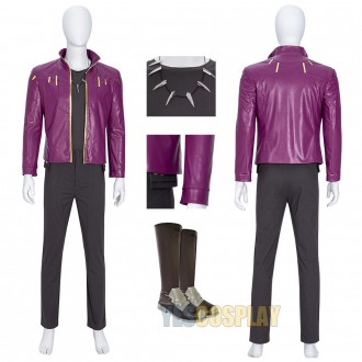 What If Star-Lord Black Panther Cospay Costume T'Challa Leather Suit