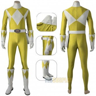 Yellow Ranger Cosplay Costumes Mighty Morphin Power Rangers Suits