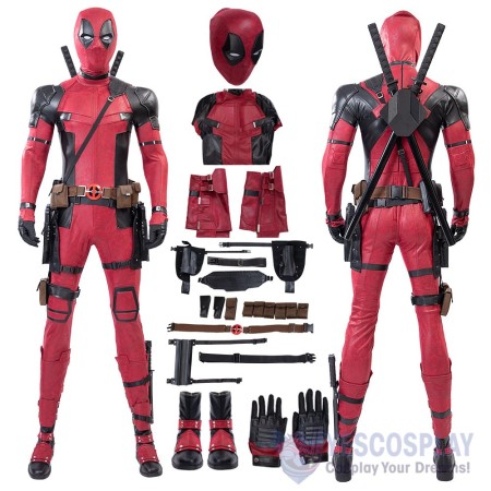 Deadpool 2 Wade Wilson Red Cosplay Costume Suit Premium version