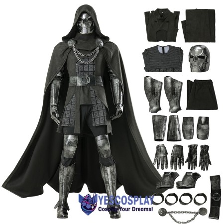 Doomsday Doctor Doom Cosplay Costume with Mask  Hooded Cloak