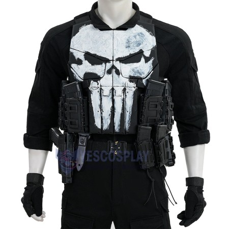The Punisher Vest Frank Castle Cosplay Shirt One Last Kill