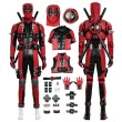 Deadpool Cosplay Costume Game Rivals Version Red & Black Leather Tactical Halloween Suit