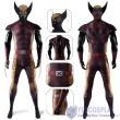Deadpool & Wolverine Brown Battle Suit Cosplay Jumpsuit for Adults