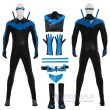 Dick Grayson Blue Leather Comic Style Cosplay Costume No Muscle Padding