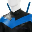 Dick Grayson Blue Leather Comic Style Cosplay Costume No Muscle Padding