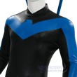 Dick Grayson Blue Leather Comic Style Cosplay Costume No Muscle Padding