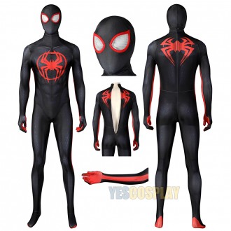 Across The Spider-Verse Miles Morales Spandex Printed Cosplay Suit