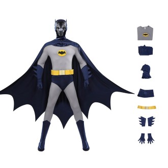 Adam West 1966 Retro Caped Crusader Cosplay Costume Full Set
