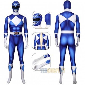 Blue Ranger Costume Power Rangers Blue HQ Printed Cosplay Suit