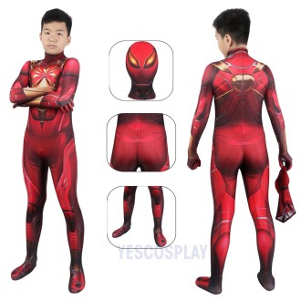Kids Spider-Man Cosplay Costumes Iron Spider Armor Cosplay Jumpsuits