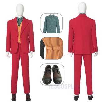 Arthur Cosplay Costumes Joaquin Phoenix Red Cosplay Suits