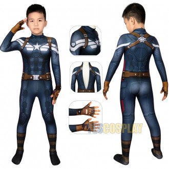Kids Captain America Suits Winter Soldier 3D Printed Cosplay Suit